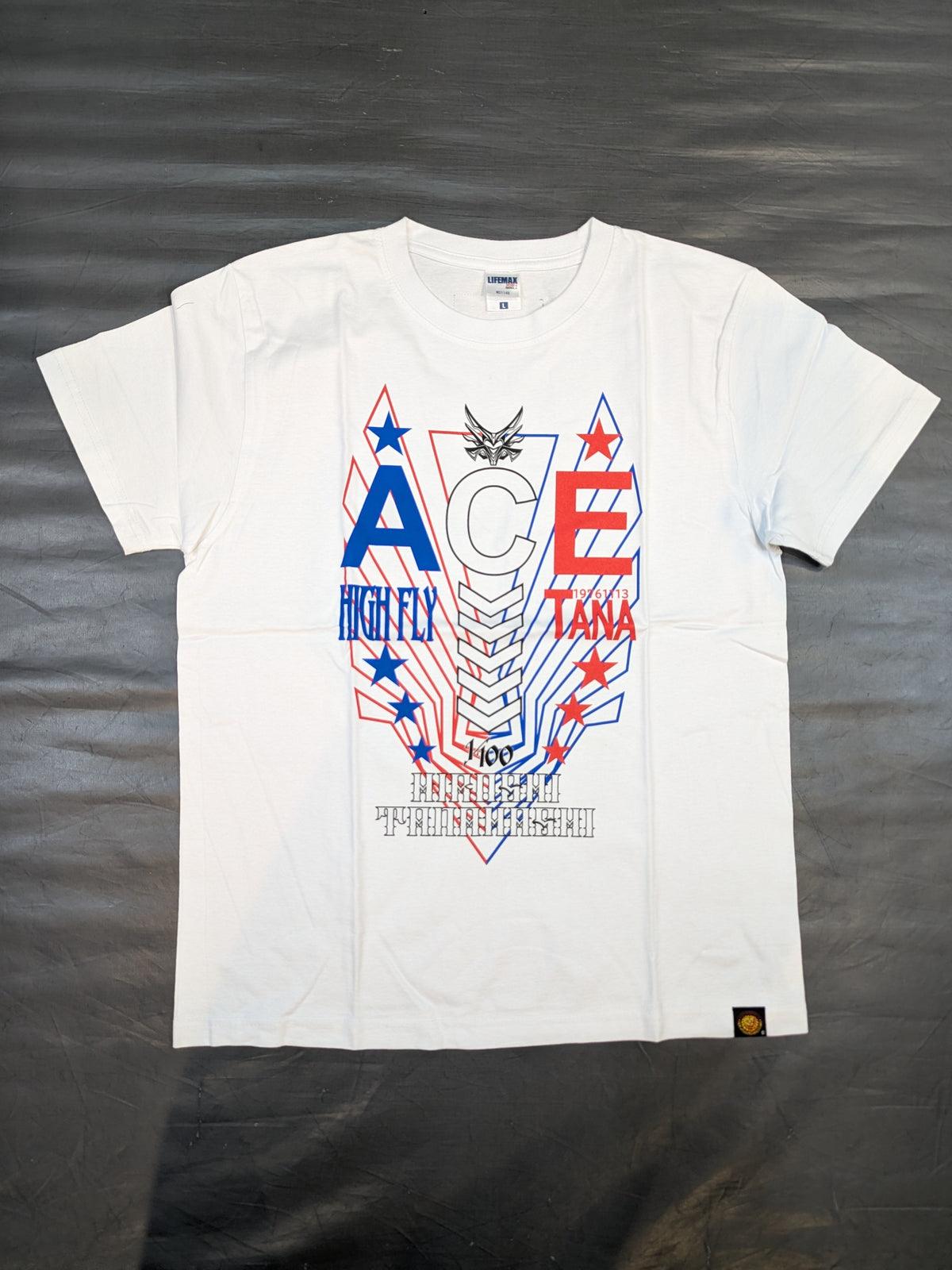 棚橋弘至×ガッツ・ダイナマイト・キャバレーズ コラボTシャツ⑨(ホワイト)
