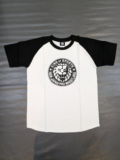 Lion Mark  Raglan T-shirt (White × Black)