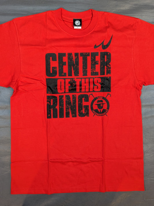 内藤哲也「CENTER OF THIS RING」Tシャツ②(レッド/2023)