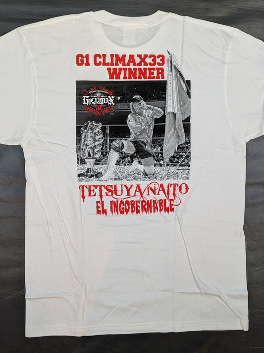 内藤哲也「G1 CLIMAX 33 優勝記念」Tシャツ(ホワイト)