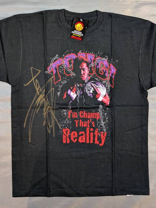 【直筆サイン入り】真壁刀義「TOHGI I’m champ.That’s Reality」ピクチャーTシャツ