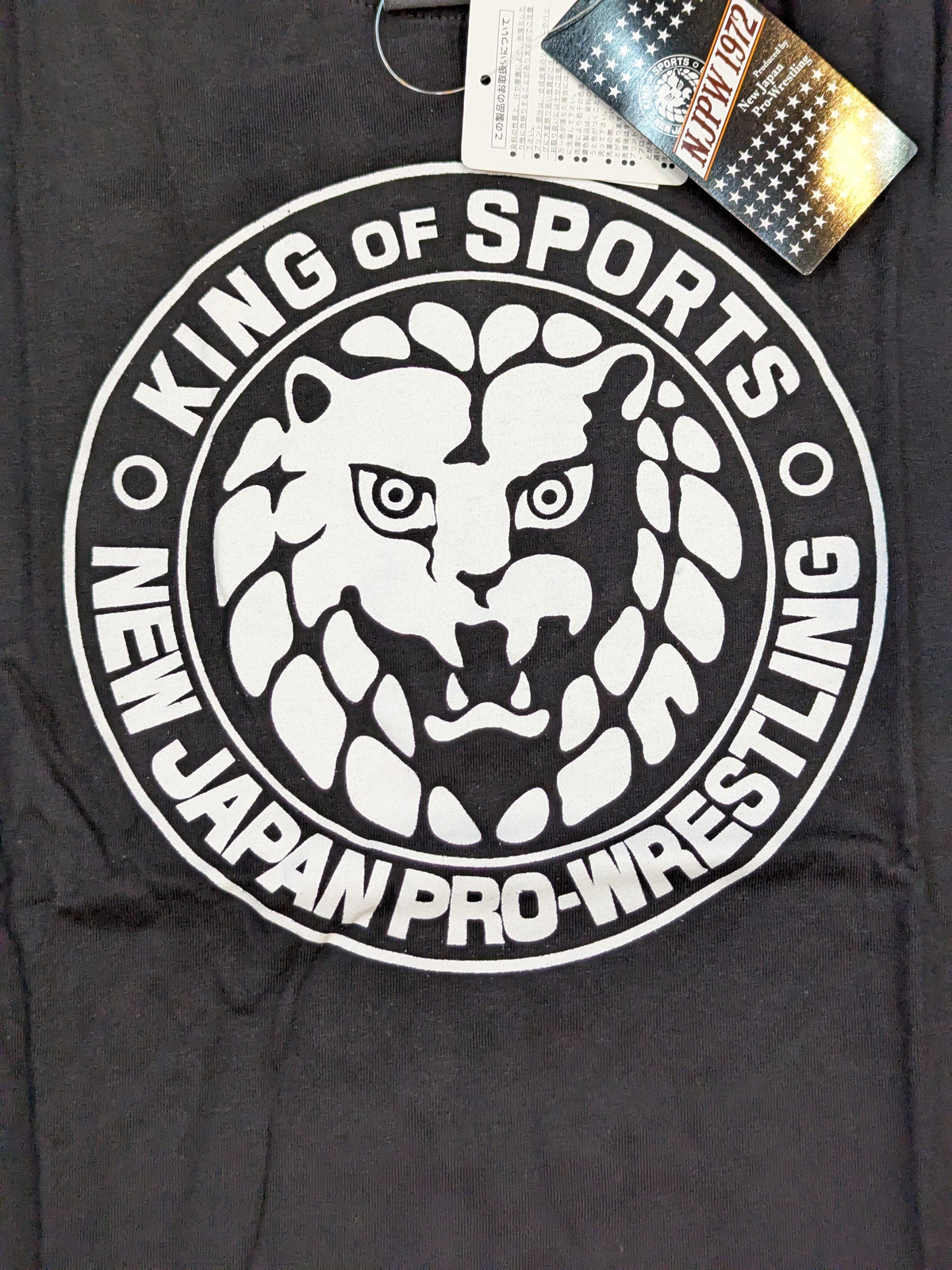 New Japan Pro Wrestling × Shimamura Lion Mark  T-Shirt (Black×White)