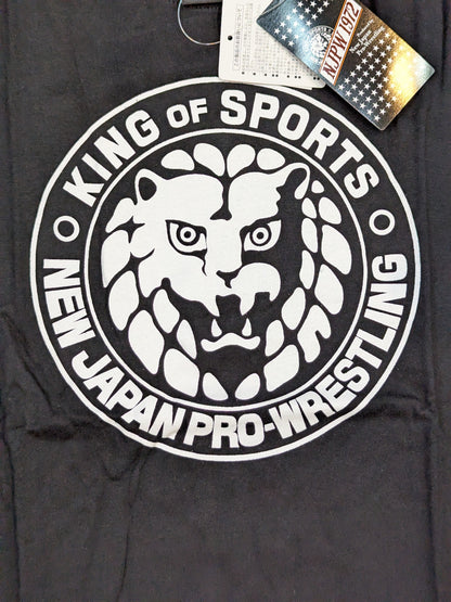 New Japan Pro Wrestling × Shimamura Lion Mark  T-Shirt (Black×White)