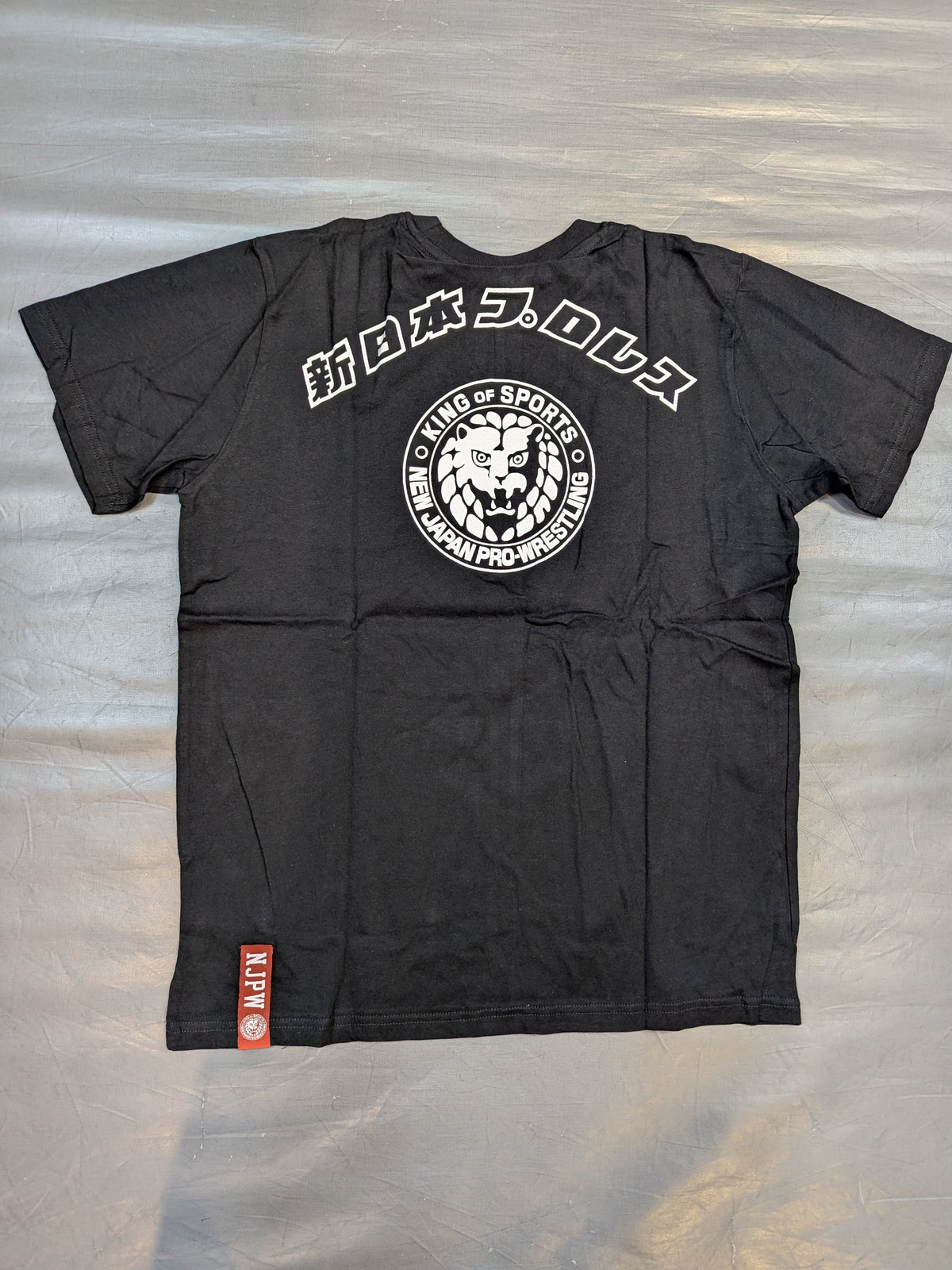 New Japan Pro Wrestling × Shimamura Lion Mark  T-Shirt (Black×White)