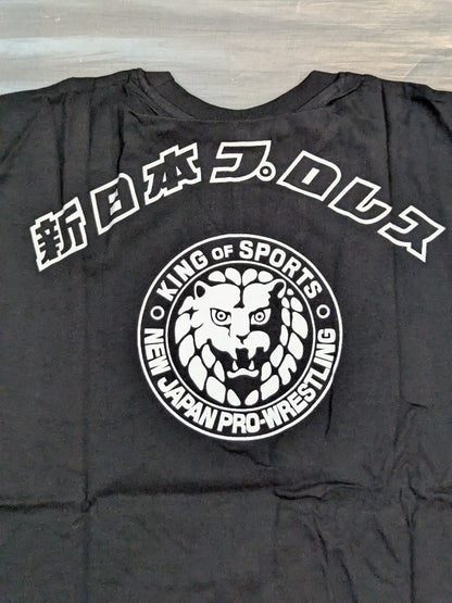 New Japan Pro Wrestling × Shimamura Lion Mark  T-Shirt (Black×White)