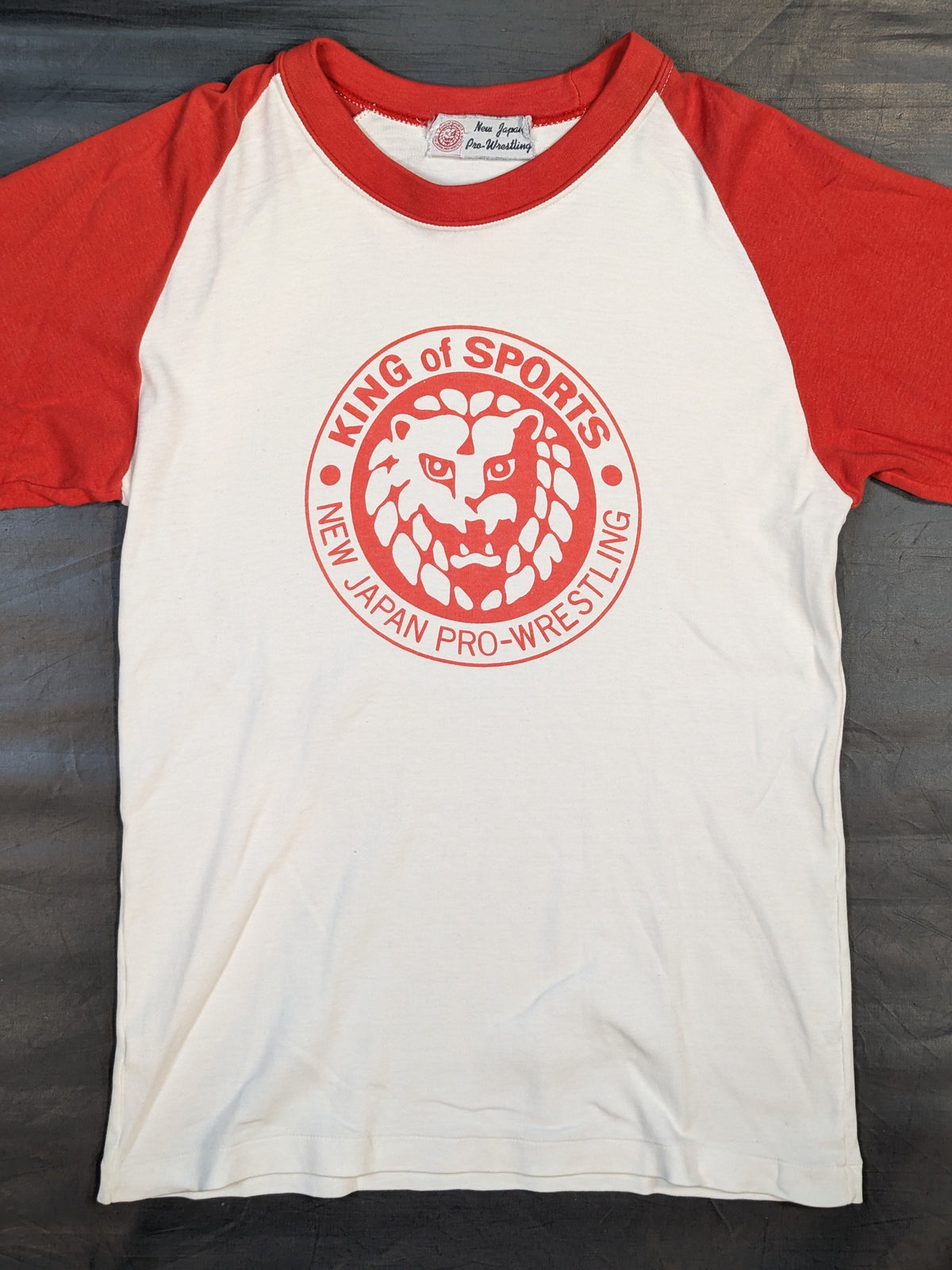 ★当時モノ★ ライオンマーク クラシックラグランTシャツ②(ホワイト×レッド)
