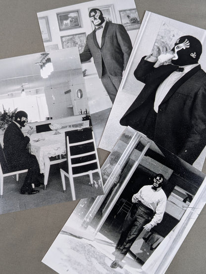 Mil Mascaras  1968 at my home in Santa Monica Black and White photo  Set of 4