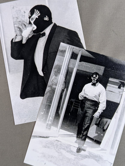 Mil Mascaras  1968 at my home in Santa Monica Black and White photo  Set of 4