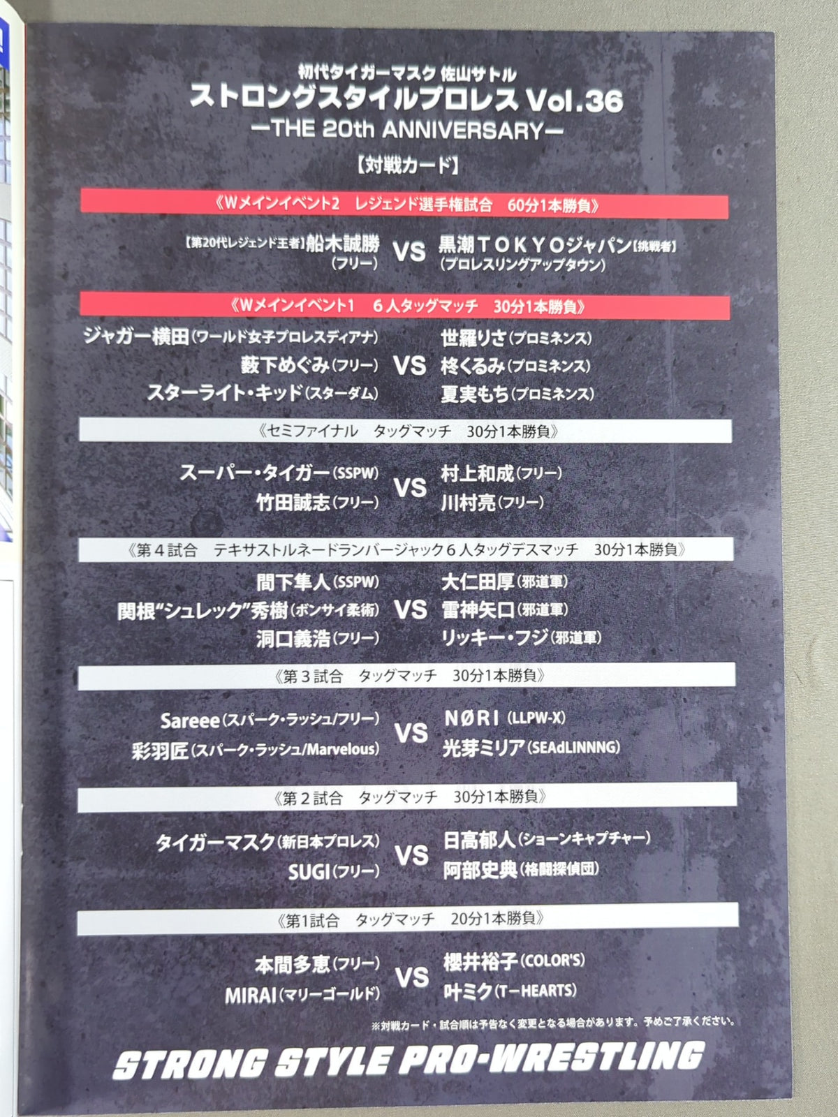 Strong Style Pro Wrestling Vol.36