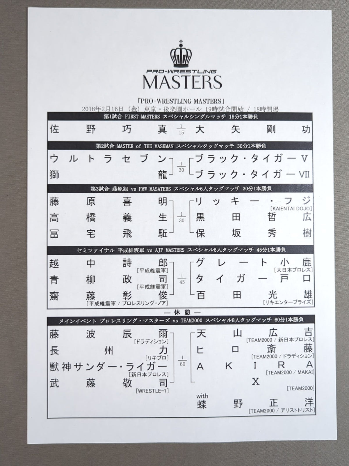 ★ ★ PRO-Wrestling MASTERS