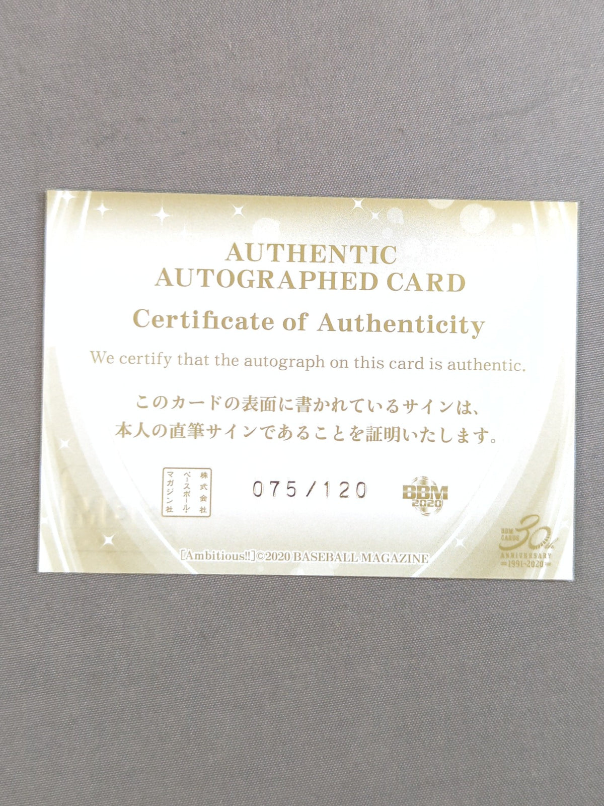 2023 BBM Suzume Official Autographed Card (Casual Edition)