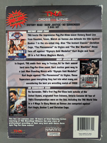 TNA CROSS THE LINE 3 FULL PAY-PER-VIEW EVENTS ★VICTORY ROAD 2008 / HARD JUSTIS 2008 / NO SURRENDER 2008★