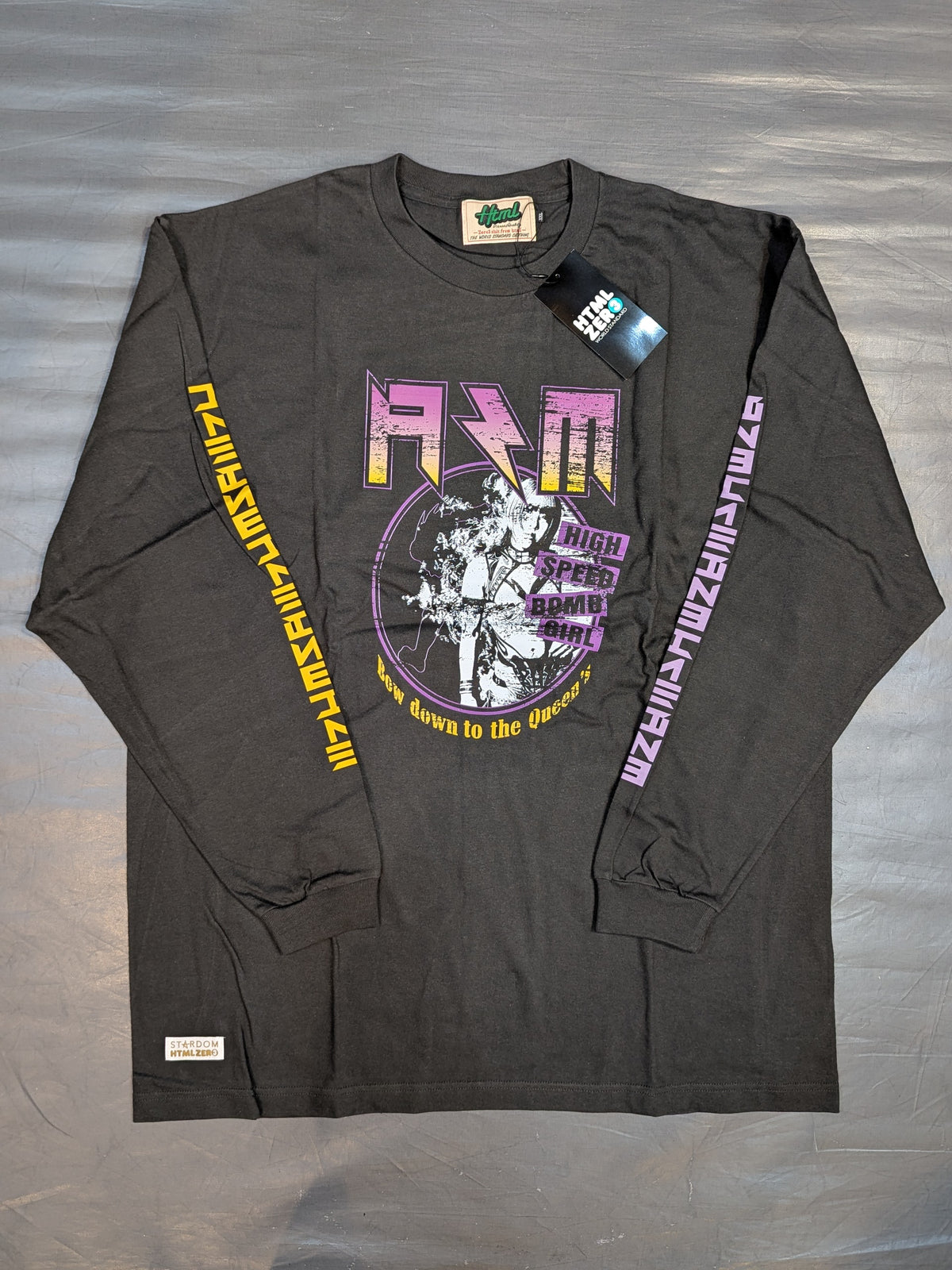 HTML ZERO3× STARDOM AZM Collaboration Long Sleeve T-Shirt (1) (Black)