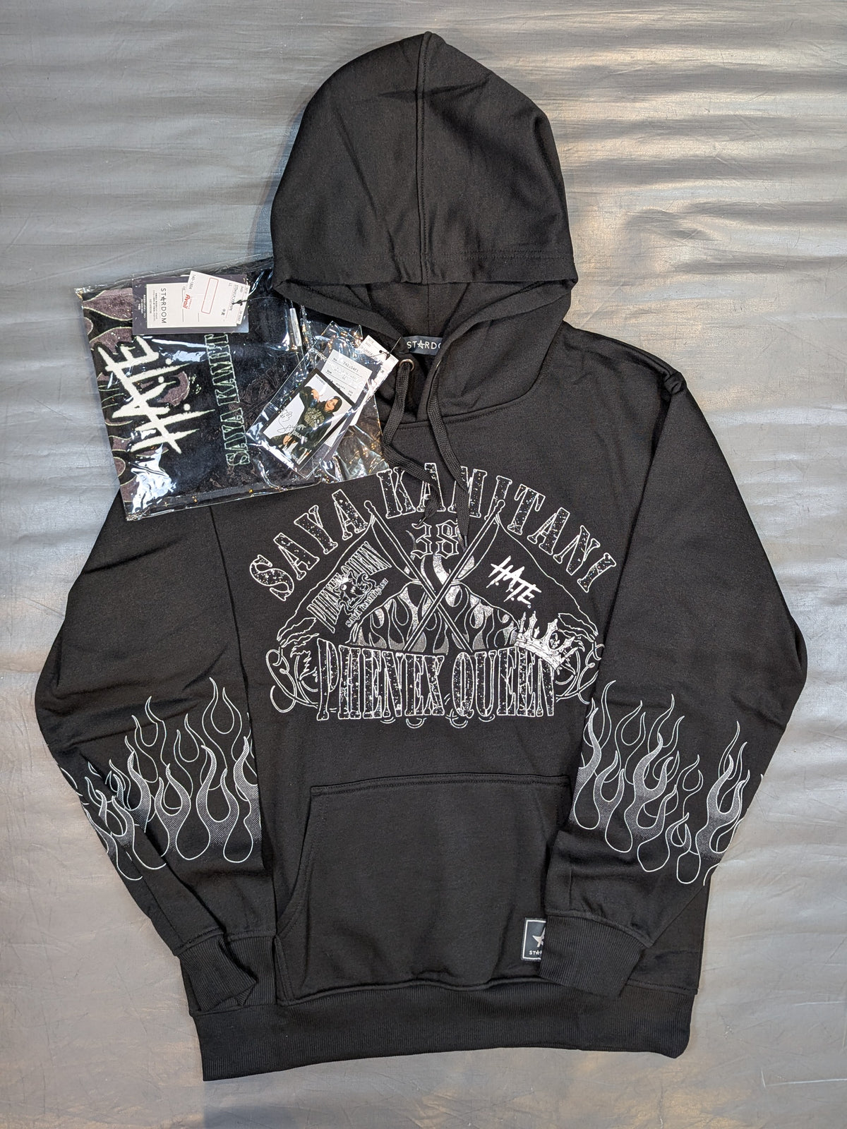 Stardom × Avail Saya Kamitani  Pullover hoodie  (Black)