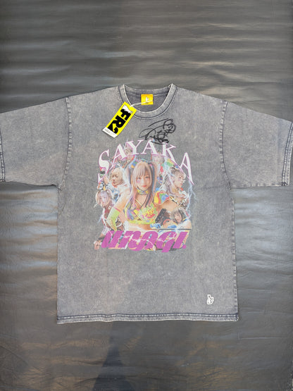 【直筆サイン入り】ウナギ・サヤカ×#FR2 コラボTシャツ(グレー)