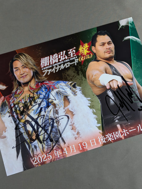 ★縁★ 棚橋弘至＆ジェフ・コブ 直筆Wサイン入り ポートレート