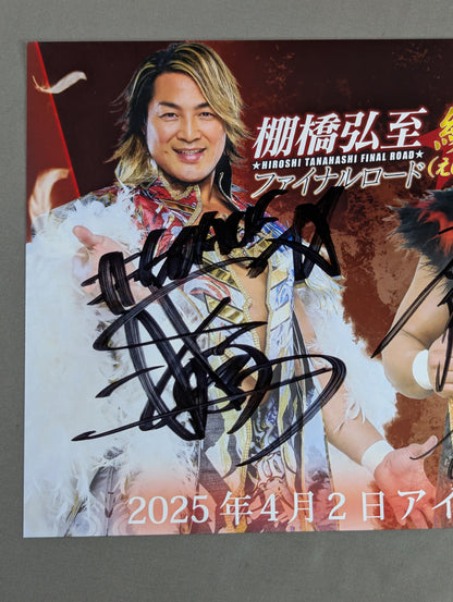 ★縁★ 棚橋弘至案＆鷹木信悟 直筆Wサイン入り ポートレート