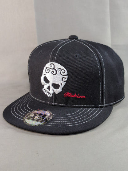 Piledriver Harajuku "ROCK SKULL" Cap (Black×White)