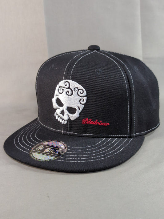 Piledriver Harajuku "ROCK SKULL" Cap (Black×White)