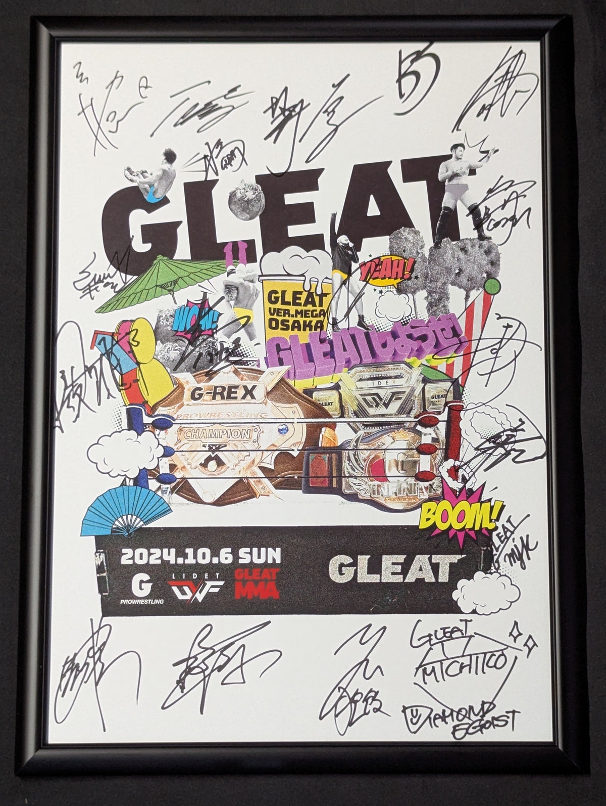 [19 fighters hand signed autograph ] GLEAT  VER. MEGA in OSAKA Panel