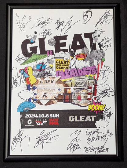 [19 fighters hand signed autograph ] GLEAT  VER. MEGA in OSAKA Panel