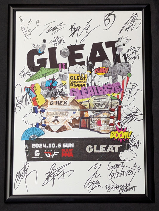 [19 fighters hand signed autograph ] GLEAT  VER. MEGA in OSAKA Panel