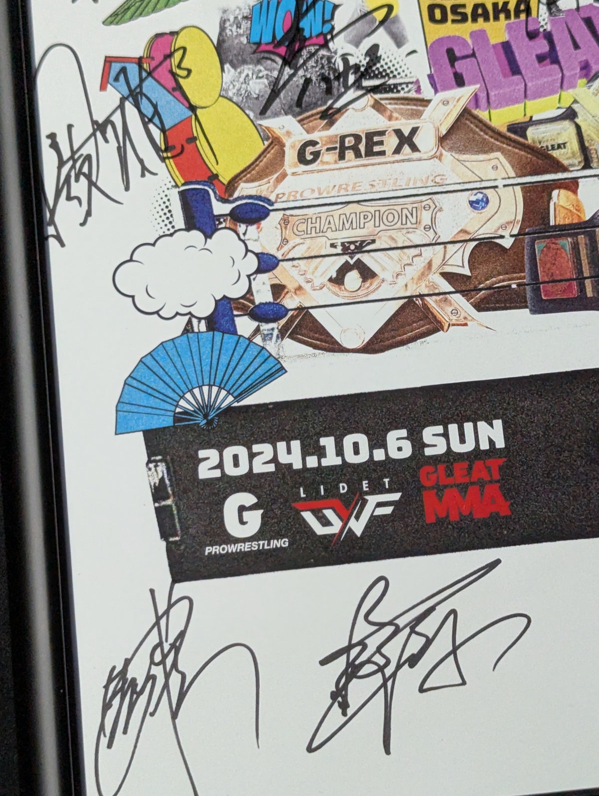 [19 fighters hand signed autograph ] GLEAT  VER. MEGA in OSAKA Panel