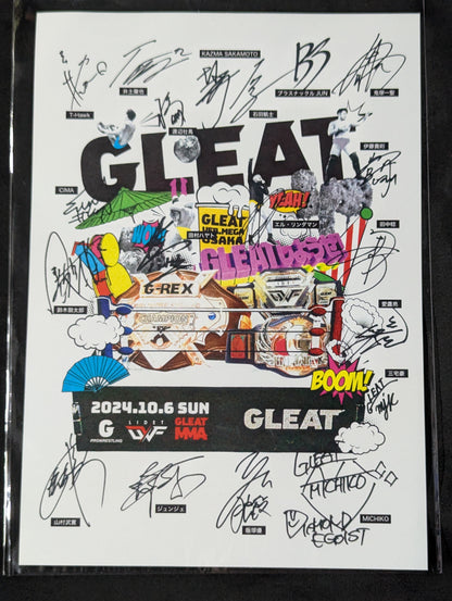 [19 fighters hand signed autograph ] GLEAT  VER. MEGA in OSAKA Panel
