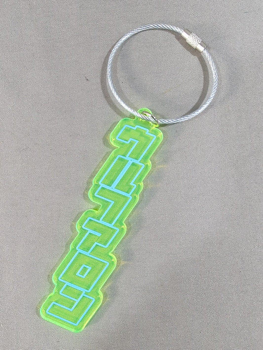 Wolf Aron Luminous Name Keychain