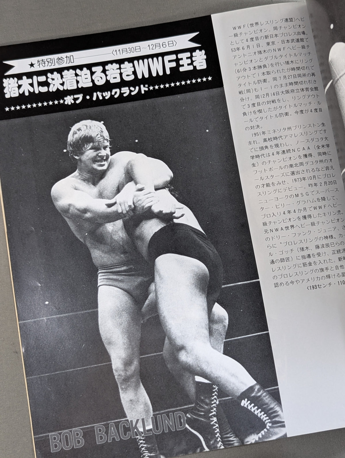 ★ Inoki vs Backland WWF Match ★ 79 Fighting Spirit Series [Final Match]