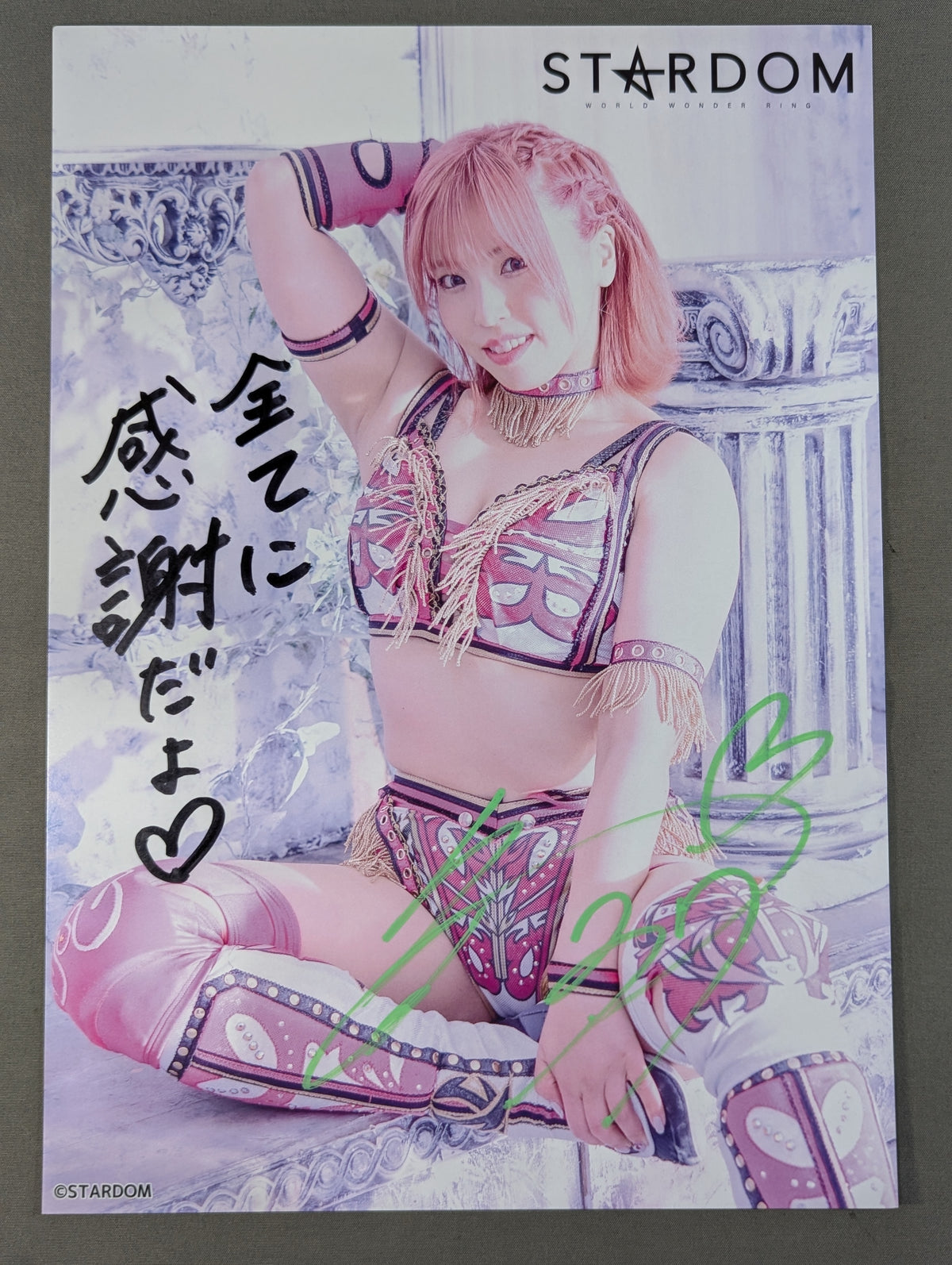 Mina Shirakawa  hand signed autograph  Stardom Pro-Photo  (P-2)