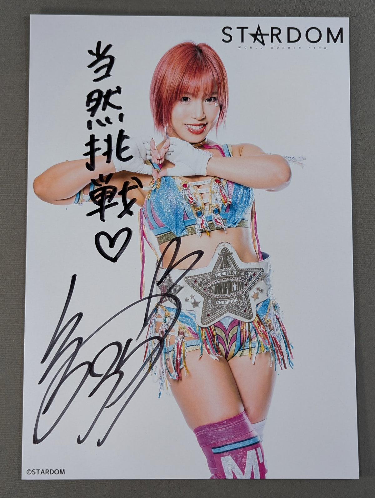 Mina Shirakawa  hand signed autograph  Stardom Pro-Photo  (P-9)