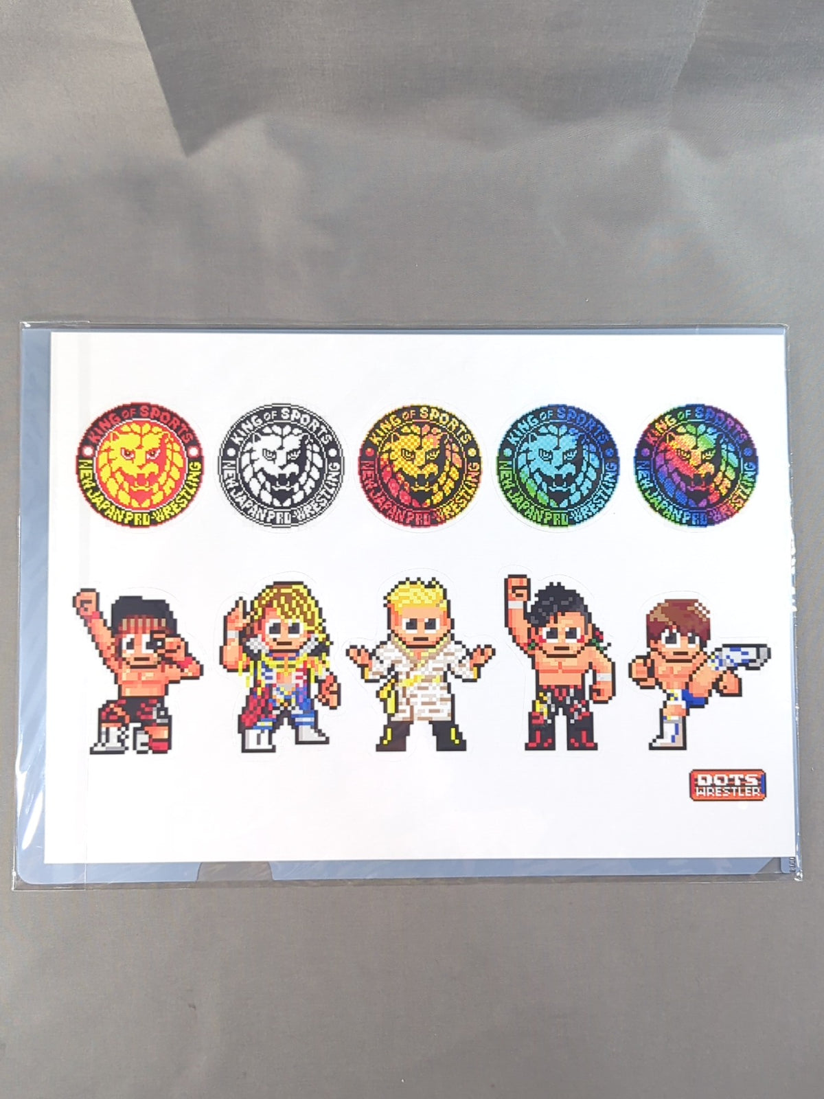 新日本プロレス A4クリアファイル＆ダイカットステッカーセット(WOW dotswrestler ver.)