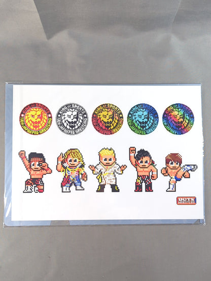 新日本プロレス A4クリアファイル＆ダイカットステッカーセット(WOW dotswrestler ver.)