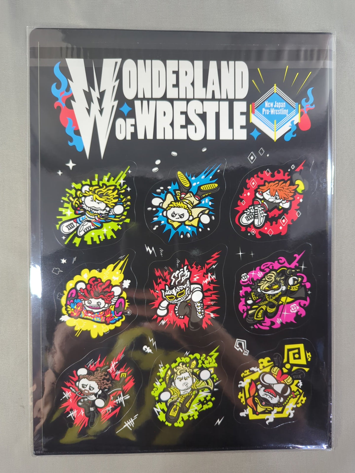 新日本プロレス A4クリアファイル＆ダイカットステッカーセット(WOW キタザワ ver.)
