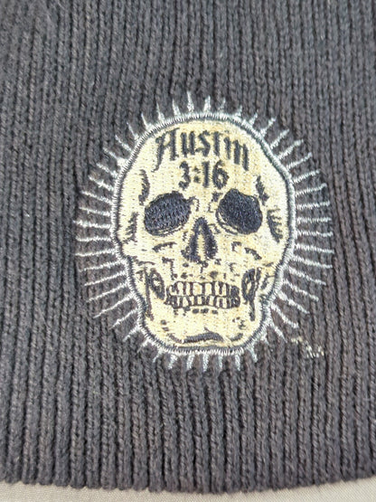 ストーン・コールド・スティーブ・オースチン「スカル刺繍」ニットキャップ(WWE/ブラック)