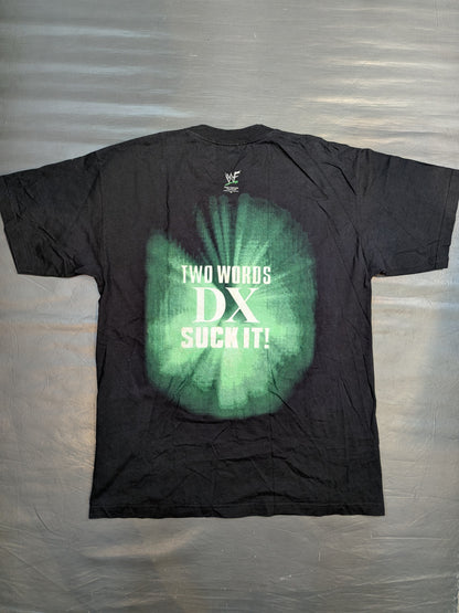 D-GENERATION X「TWO WORDS SUCK IT!」ピクチャーTシャツ(WWF(1998) / ブラック)