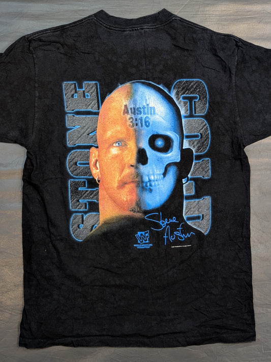 ストーン・コールド・スティーブ・オースチン「Other Side JACK ASS!」ピクチャーTシャツ(WWF(1997) / ブラック)