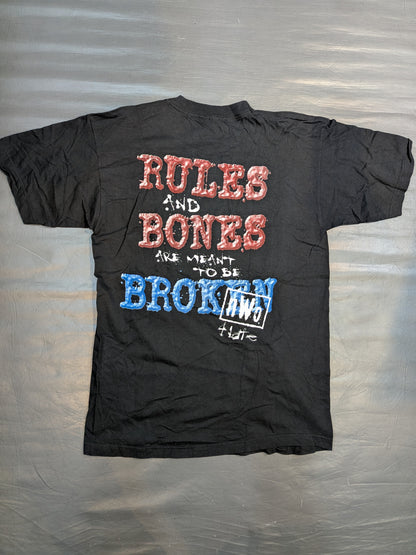 nWo「RULS AND BONESARE MEANT TO BE BROKEN」Tシャツ(WCW(1990s) / ブラック)