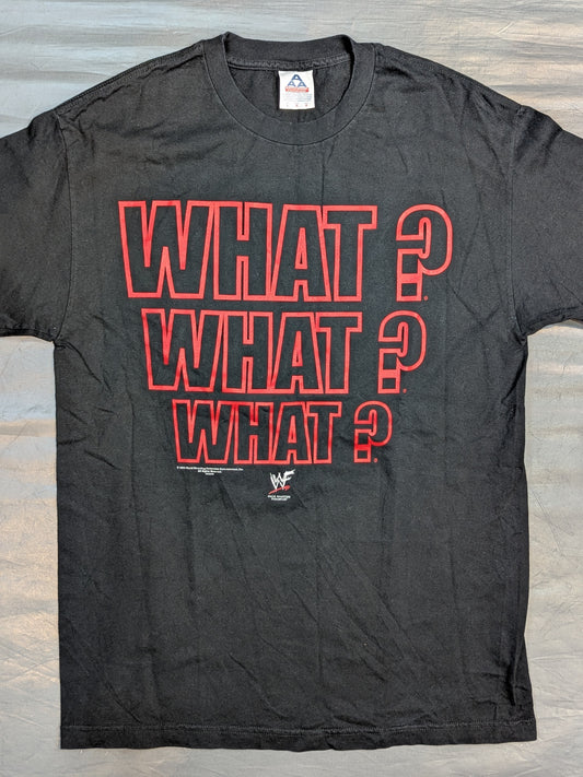 Stone Cold Steve Austin "WHAT?" WHAT? WHAT?」 T-shirt (WWF (2002) / Black)