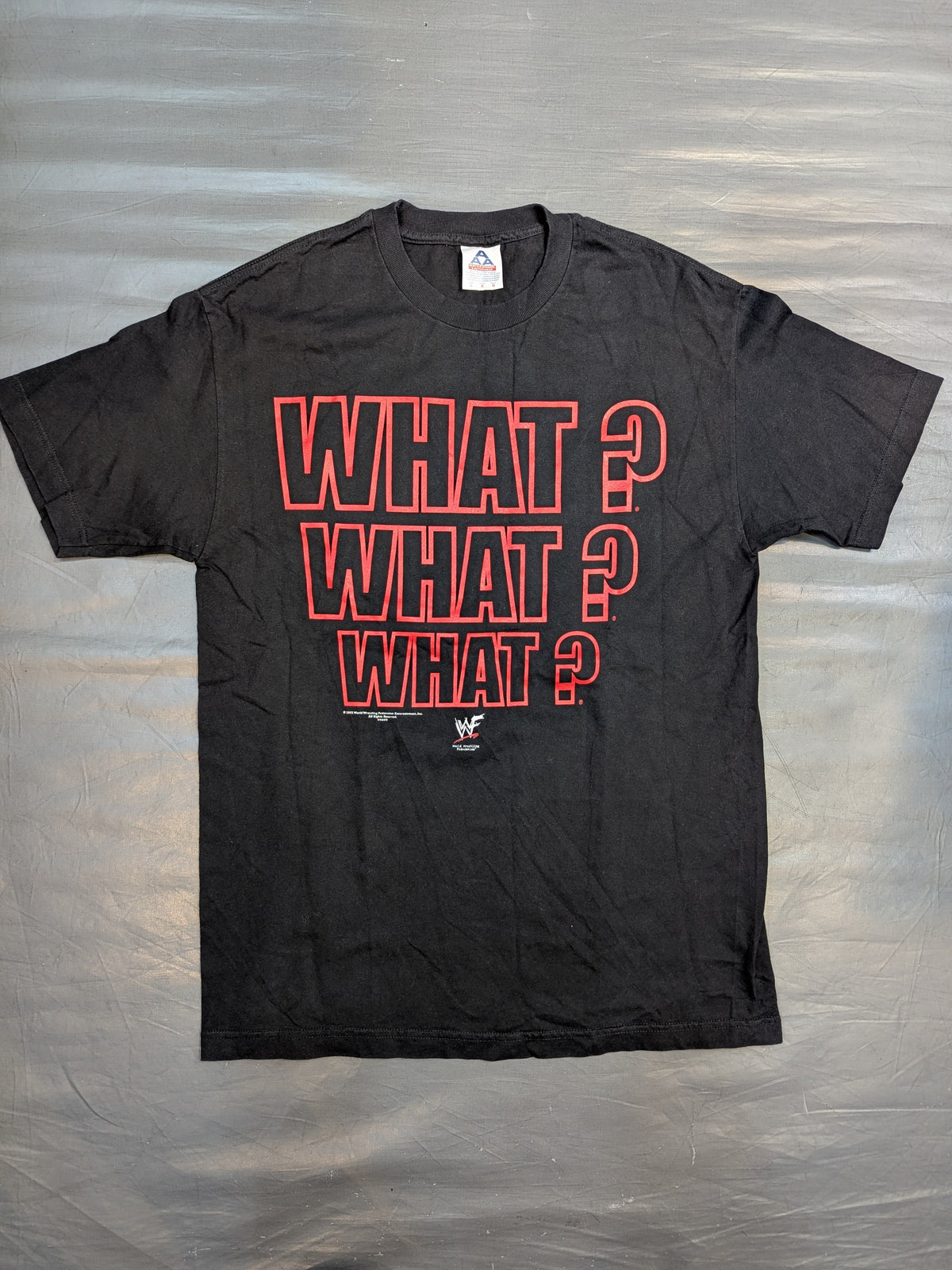 Stone Cold Steve Austin "WHAT?" WHAT? WHAT?」 T-shirt (WWF (2002) / Black)