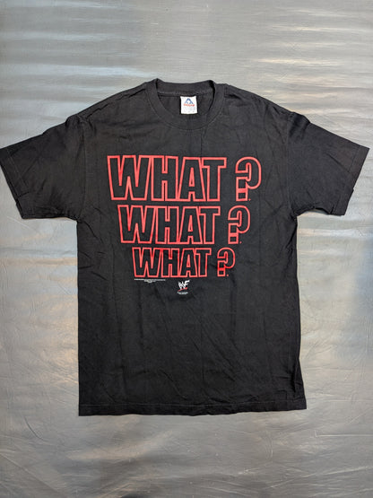 Stone Cold Steve Austin "WHAT?" WHAT? WHAT?」 T-shirt (WWF (2002) / Black)