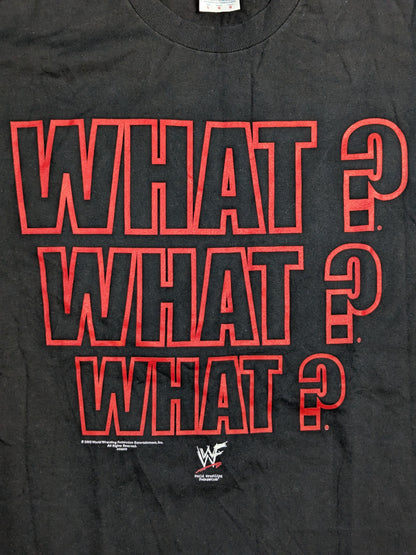 Stone Cold Steve Austin "WHAT?" WHAT? WHAT?」 T-shirt (WWF (2002) / Black)