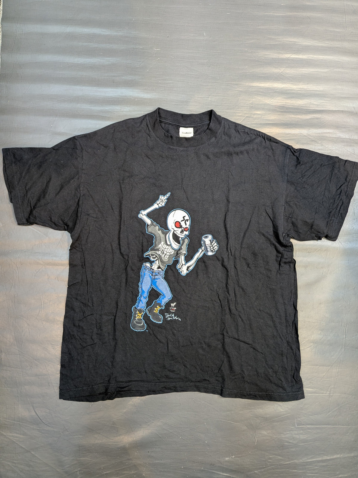 Stone Cold Steve Austin "100% Pure HELL RAISER" Illustrated T-Shirt (WWF (1990s) / Black)