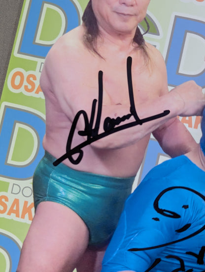 Dos Caras &Gran Hamada &Ayako Hamada  3 fighters hand signed autograph  Pro-Photo 