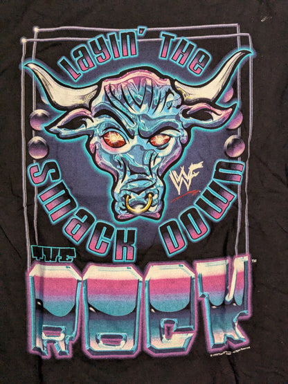 The Rock 'LAYIN' THE SMACK DOWN' T-shirt (WWF (1998) / Black)