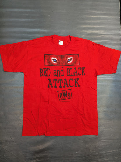 nWo Wolfpack 'RED and BLACK ATTACK' T-shirt (WCW (1990s) / Red)