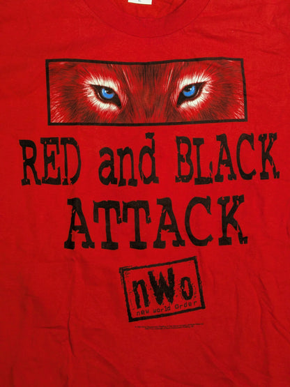 nWo Wolfpack 'RED and BLACK ATTACK' T-shirt (WCW (1990s) / Red)