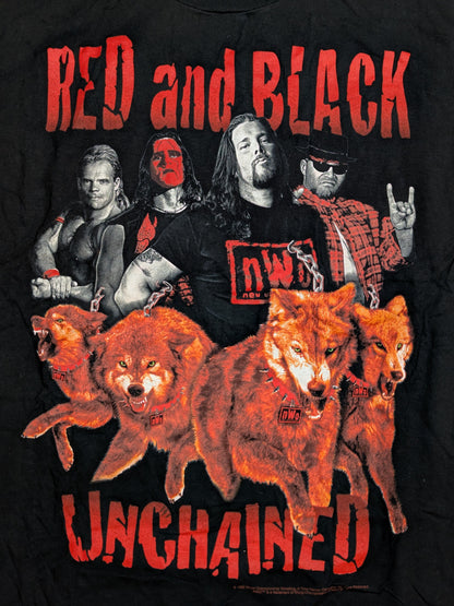 nWo Wolfpack 'RED and BLACK UNCHAINED' Picture T-Shirt (WCW (1998) / Black)