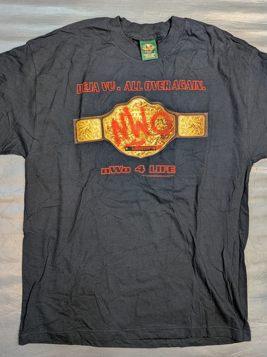 nWo 4 LIFE「DEJA VU. ALL OVER AGAIN」ピクチャーTシャツ(WCW(1998) / ブラック)